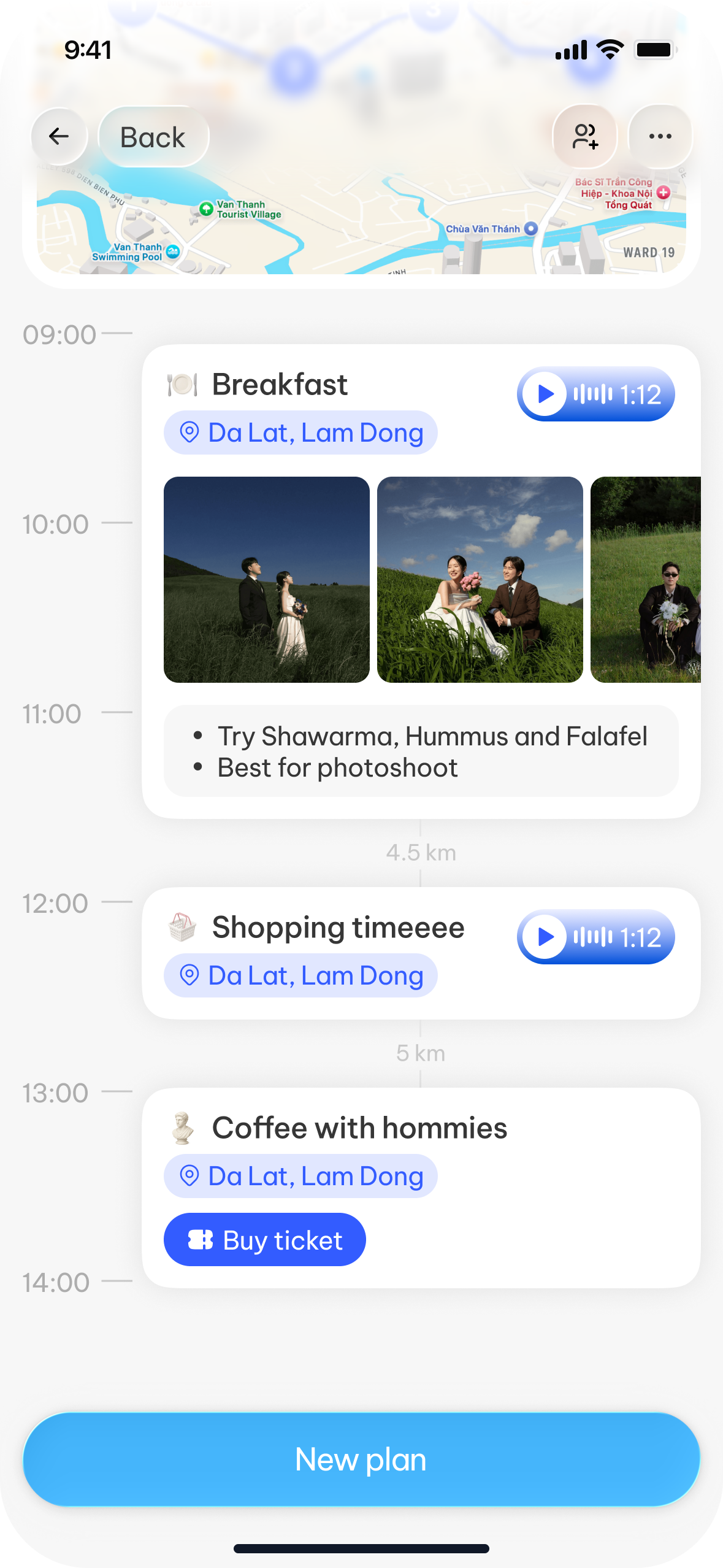 OnePlan day-by-day group plan